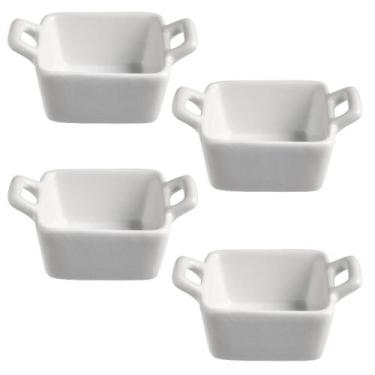 Imagem de Travessa Porcelana Branca 60ml - Finger food - 4 Peças - Mãos e Arte 