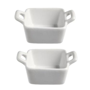 Imagem de Travessa Porcelana Branca 60ml - Finger food - 2 Peças - Mãos e Arte 