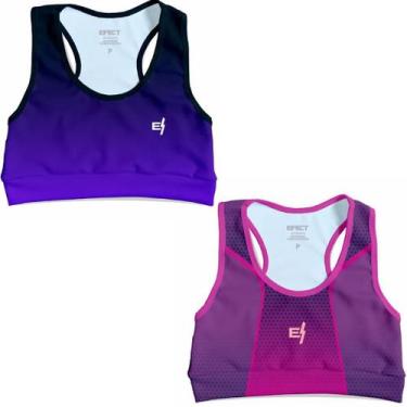 Imagem de Kit 2 Cropped Feminino Para Ginástica Top Treino Moda Fitness Confortá