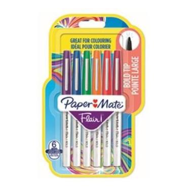 Imagem de Caneta Hidrocor - Paper Mate - Flair Bold 6 Cores 1.2Mm