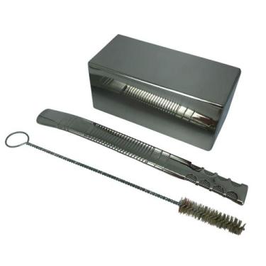 Imagem de Kit tereré cuia copo quadrado inox 250ml prata + bomba premium 18cm pr