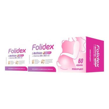 Imagem de Kit 2 Folidex L-Metilfolato Maxinutri 60 Cápsulas