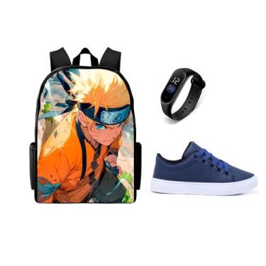 Imagem de Mochila Escolar Juvenil Com Relogio Digital lançamento Mais Tenis Casu