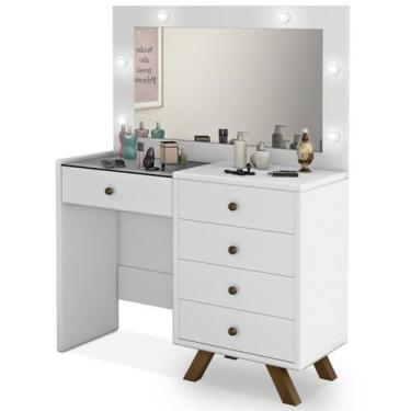 Imagem de Penteadeira Camarim Com Espelho 00809101 Branco LPA - Móveis Luapa, Br