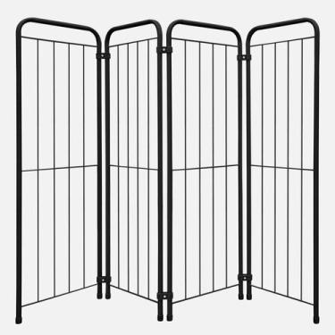 Imagem de Cercado Dobrável Portátil Cachorro Cães 98cm 4modulos Preto - Aço mix