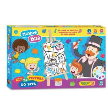 Imagem de Mundo Bita Pintura Infantil C/ Mini Cavalete Tintas 4 Telas - Nig Brin
