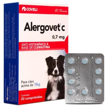 Imagem de Alergovet C 0,7mg 20 Comp Para Gato Cachorro Ate 15kg Coveli