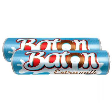 Imagem de Kit 2 Chocolate Garoto Baton Recheado Extramilk 16g
