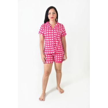 Imagem de Pijama Americano Blogueira Feminino Aberto Com Botões - Cia da Seda, G