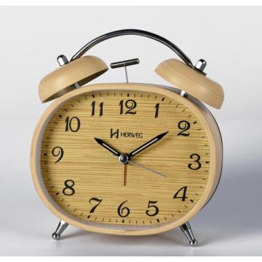 Imagem de Despertador Analógico Herweg 2717-324 Cor Amadeirado