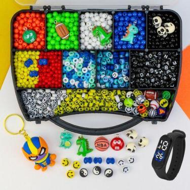 Imagem de Kit Miçangas Infantil Menino Com 2300 Pçs Pulseiras - Anita Recreativo