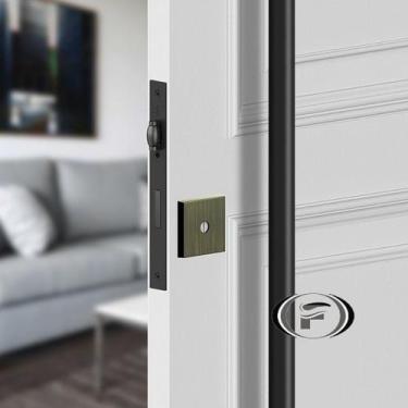 Imagem de Fechadura Rolete 841 Tetra Roseta Quadrada 3f, ANTIQUE