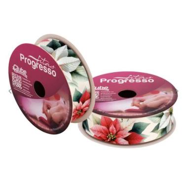 Imagem de Fita de Cetim 22mm COR 189 Flores de Natal 10 mts Fitas Progresso - In