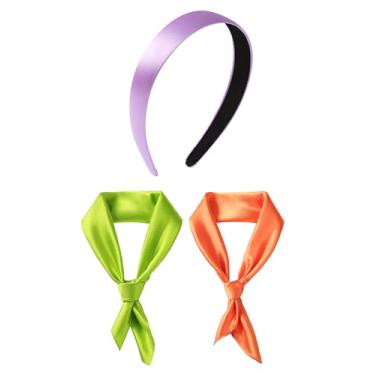 Imagem de Nuolich Acessórios de fantasia feminina roxo bandana verde cachecol masculino laranja adulto festa de Halloween conjunto de cosplay para Daphne Fred