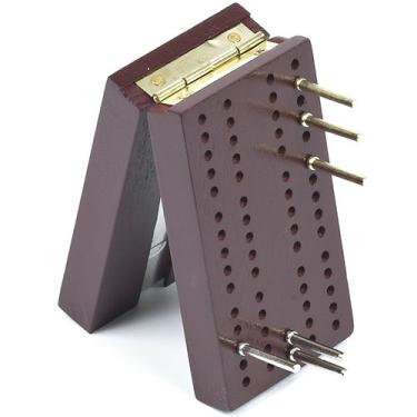 Imagem de Travel Pocket Size Wooden Cribbage Board with Metal Pegs