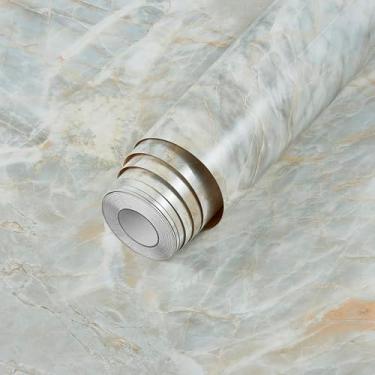 Imagem de ANT Papel de contato de mármore para bancadas, papel de parede de mármore, película de vinil de granito autoadesivo removível (mármore 3, 45 cm x 50')