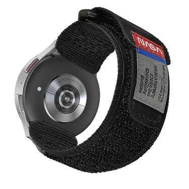 Imagem de Feita para Galaxy Watch 6/Galaxy Watch 5, Galaxy Watch 6 Classic/5 Pro, pulseira esportiva de couro de nylon resistente licenciada pela NASA com design de laço trançado para pulseiras de relógio de 20