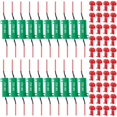 Imagem de Xuhal Pacote com 20 Resistores de Carga 50W 6ohm Sinal de Direção Kit de Resistores de LED Corrigir Flash Rápido Código de Erro de Piscar Resistor de Luz LED Cintilante para Lâmpada Farol Luz Traseira