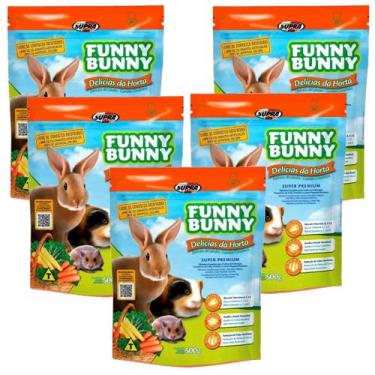 Imagem de Racao coelho e roedores Funny Bunny 500g Kit 5 unidades - SUPRA PETS
