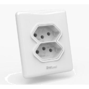 Imagem de 1 Tomada Dupla 2P+T 10A 250V Branca Enerbras