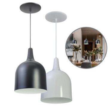 Imagem de Luminária Pendente Gota Com Interior Branco Brilho Com Fiação 110/220v