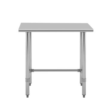 Imagem de Mesa de aço inoxidável Hally Open Base 61 x 91 cm, NSF Commercial Heavy Duty Prep & Mesa de trabalho com pernas galvanizadas para restaurante, casa e hotel