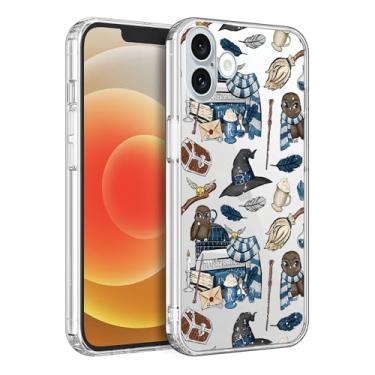 Imagem de BOXUEZHENU Compatível com capa moderna para iPhone 16, capa protetora à prova de choque resistente a arranhões TPU transparente (Harry-Magic-6)