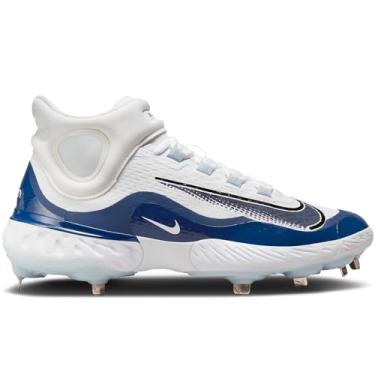 Imagem de Nike Alpha Huarache Elite 4 Chuteira de beisebol masculina média, Branco/azul marinho meia-noite - platina pura, 38