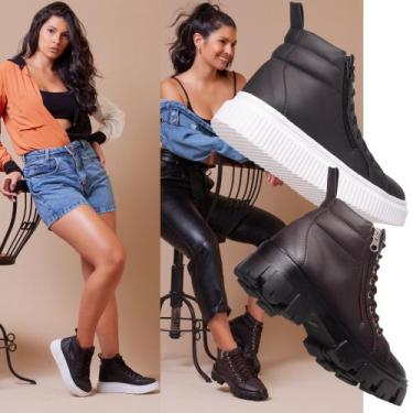 Imagem de Kit Coturno Feminino Preto Para Um Estilo Urbano + Coturno Feminino Tr