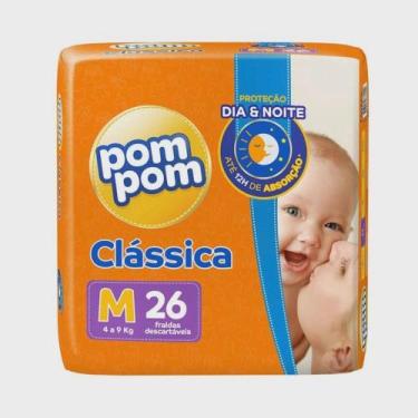 Imagem de KIT 5 FRALDA POMPOM CLASSICA JUMBO M 26 = 130 un