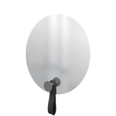 Imagem de Espelho Funcional Hook Cinza Alça Preta 50 Cm Redondo - e2g Design