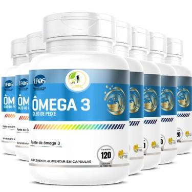 Imagem de KIT C/7 Ômega 3 EPA DHA IFOS 120 Cáps 1000mg  Fits Life - Floral Ervas