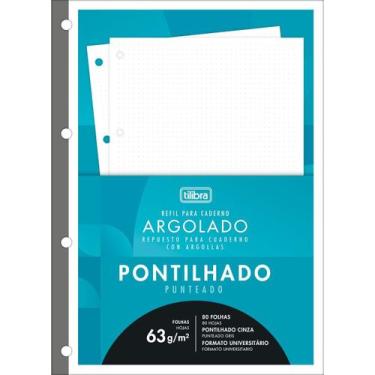 Imagem de Bloco de Folhas Refil Caderno Argolado Fichário Universitário 80 Folha