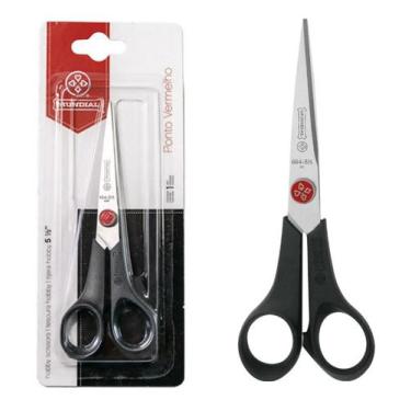 Imagem de Tesoura Hobby Mundial Patchwork Artesanato Costura 14cm, Ponto Vermelh