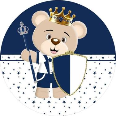 Imagem de Painel Festa Redondo C/ Elástico 1,50m Ursinho Príncipe - Fadrix