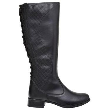 Imagem de Bota Montaria Feminina Cano Alto Confortável Barbosas, Preto, 35, Mulh