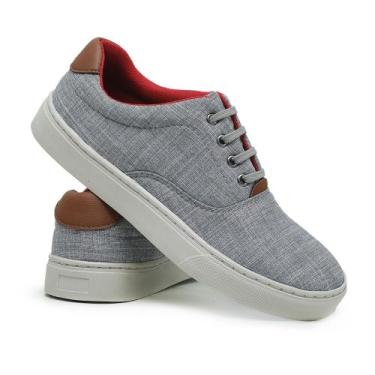 Imagem de Tênis Sapatenis Masculino Casual Cano Baixo Lançamento - Skalvin, Cinz