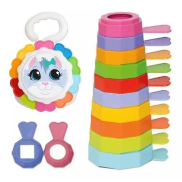 Imagem de Brinquedo Infantil De Empilhar Baby Gatinho Mercotoys Cor Colorido - M