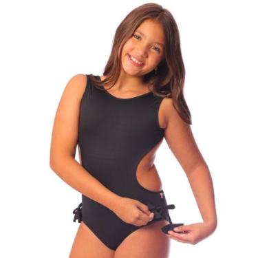 Imagem de Maiô Infanto Juvenil Liso Preto Cecí Moda Praia - Ceci Moda Praia, 22 