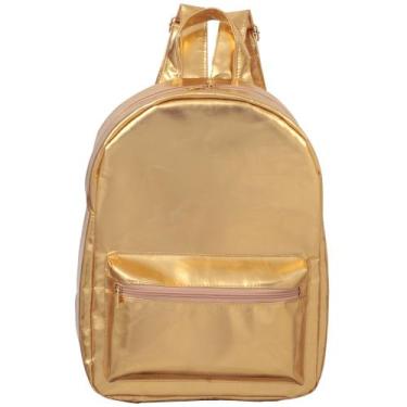 Imagem de Mochila Metalizada Dourada Rosê Rafi 4008, Dourado