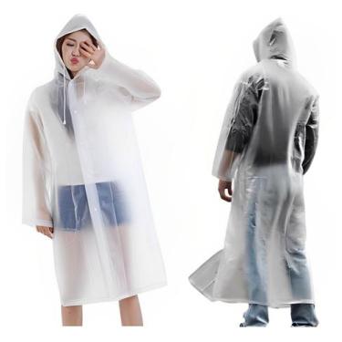 Imagem de kit 2 Capas Chuva impermeavel Unissex adulto transparente Pvc - Novo s