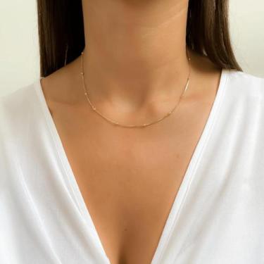 Imagem de Colar Veneziana com Bolinhas Banhado a Ouro 18K - Gioh Joias