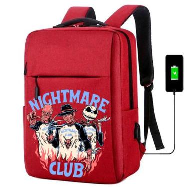 Imagem de Mochila USB Escolar Estampa Unissex Night Mare Notebooks, Trabalho Esc