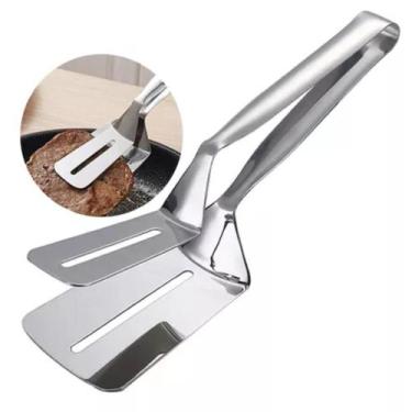 Imagem de Kit 2 Pegadores Pinça P/ Carnes Pizzas Em Aço Inox  Espátula - Clink