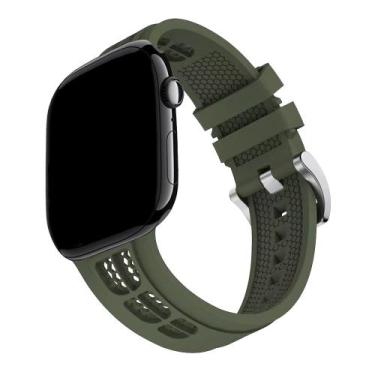 Imagem de Pulseira Silicone Web Compatível com Apple Watch - Baú do Viking, Verd