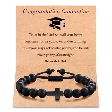 Imagem de Tarsus Pulseira To My Girls/Boys Presentes, Pulseira de Pedra Natural, Presentes de Formatura, Pingente Cruz, Aniversário, Páscoa, Comunhão para Adolescentes Meninas / Meninos, average, Pedra, Sem