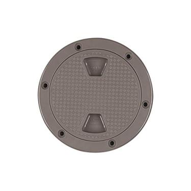 Imagem de SEAFLO 4" - 6" Escotilha de inspeção circular bronzeada antiderrapante com tampa destacável e vedação de espuma, 15,12 cm (6"), Tan
