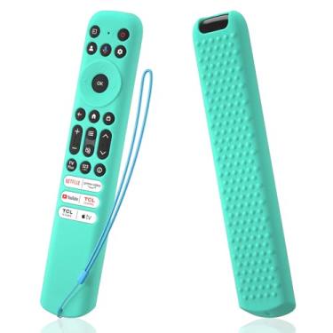 Imagem de AKSHFETH Capa de silicone para controle remoto TCL RC813/FMB1, RC923/FMB3 Smart TV com cordão (menta)