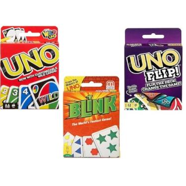 Imagem de Mattel Uno, Flip and Blink Card Game, Combo Pack of 3