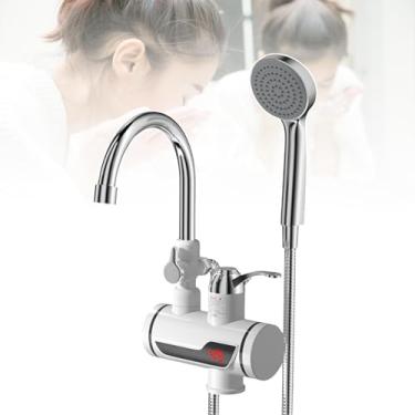 Imagem de Torneira Elétrica Instantânea De água Quente Com Chuveiro - Ajustável 30-60 ℃, Aquecimento De 3 Segundos, Aquecedor De água Sem Tanque Ipx4 à Prova D'água, Seguro E Eficiente